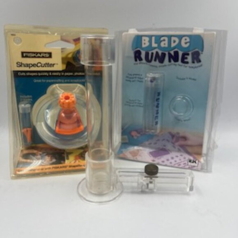 Fiskar Shape‎ Cutter And EK Success Blade Runner Set Of 3 Cutters Both New
